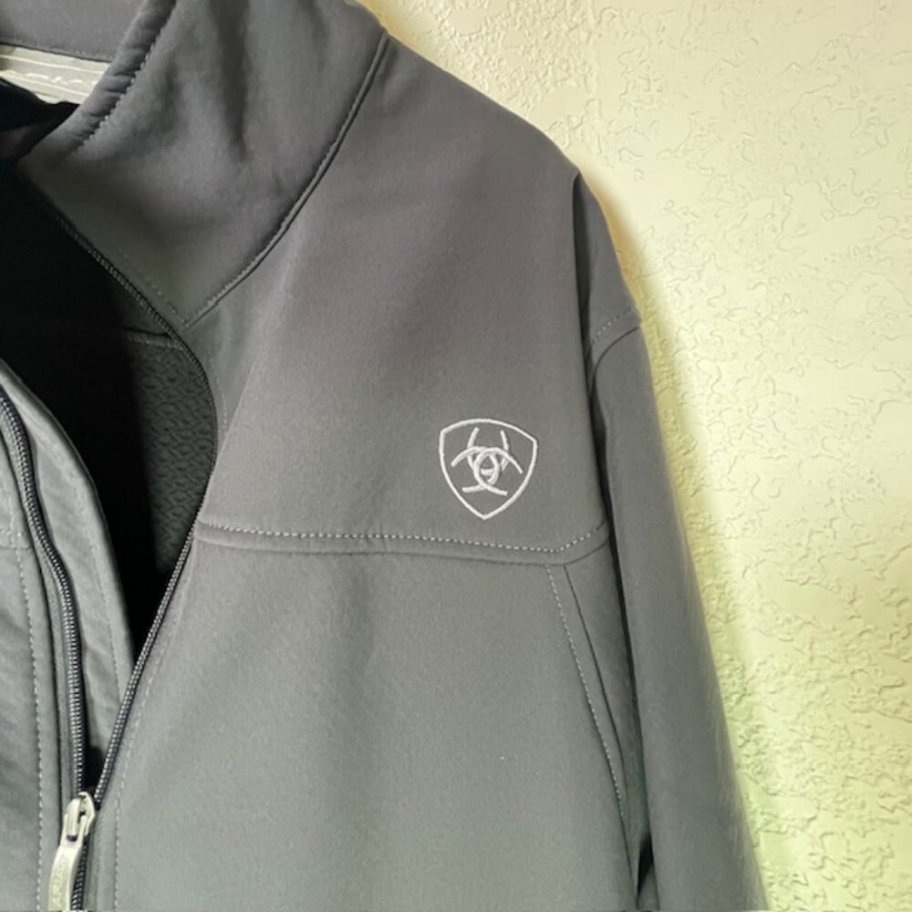 Ariat Gray Softshell Full Zip Jacket With Embroid… - image 2